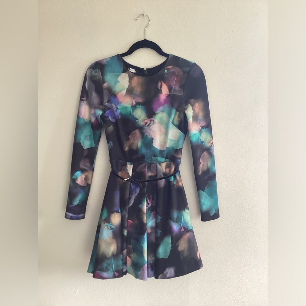 Bebe Floral Long Sleeve Dress